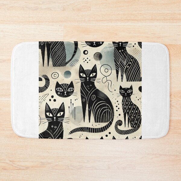 Item preview, Exclusive Black Cat Pattern Design with Artistic Variations designed and sold by Alta-store.