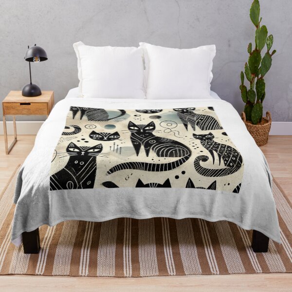 Item preview, Exclusive Black Cat Pattern Design with Artistic Variations designed and sold by Alta-store.