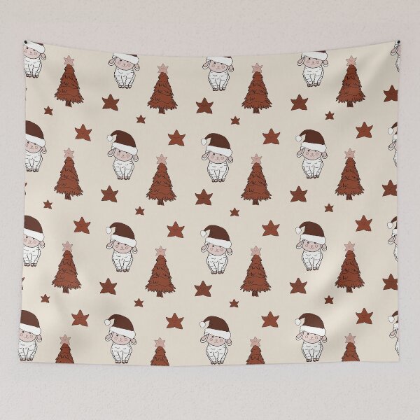 Item preview, Cute Christmas sheep and espresso brown designed and sold by Krissys-Art.