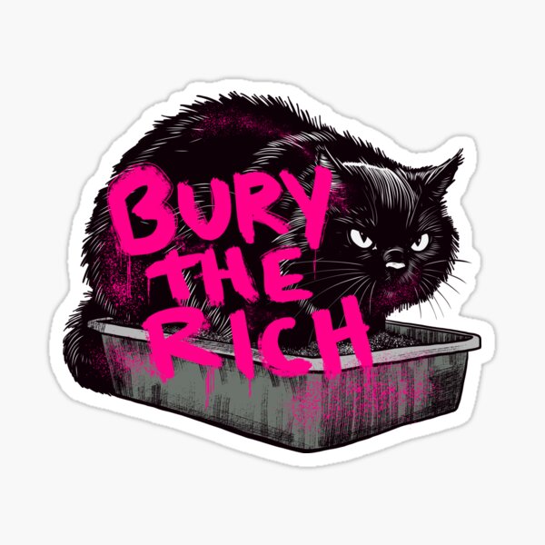 Vista previa del artículo con la obra «Caja para gatos Enterrar al rico», diseñado y vendido por KilkennyCat Art.