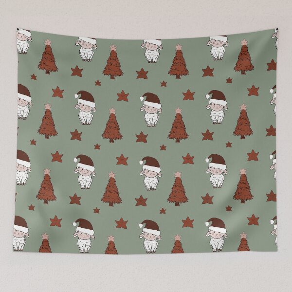 Item preview, Cute little Christmas sheep pattern  designed and sold by Krissys-Art.