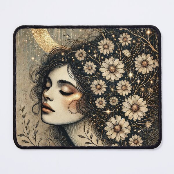 Item preview, Ethereal Moon Goddess with Floral Elements designed and sold by MarinaFila.