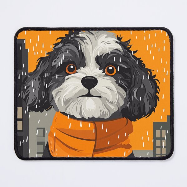 Item preview, Alone Maltipoo In the Big during city Rainy Day designed and sold by The Art of Kkatarynka.