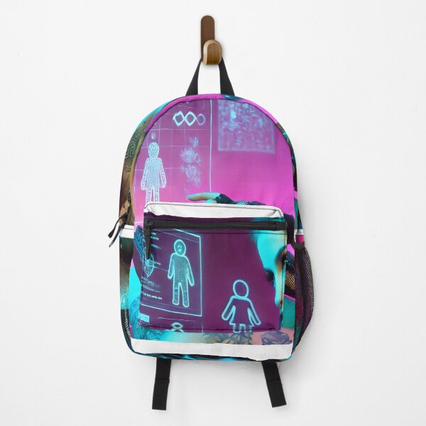 Item preview, Cyberpunk hacker girl with pink hair and tattoos designed and sold by cyberheadscifi.