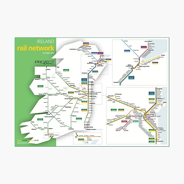 Item preview, Ireland rail train map designed and sold by MrMappy.