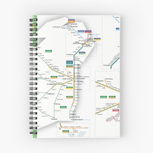 Item preview, Ireland rail train map designed and sold by MrMappy.
