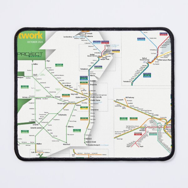Item preview, Ireland rail train map designed and sold by MrMappy.