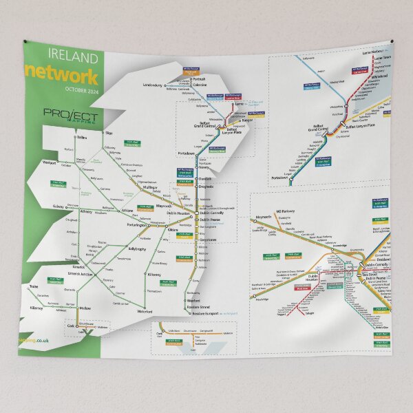 Item preview, Ireland rail train map designed and sold by MrMappy.