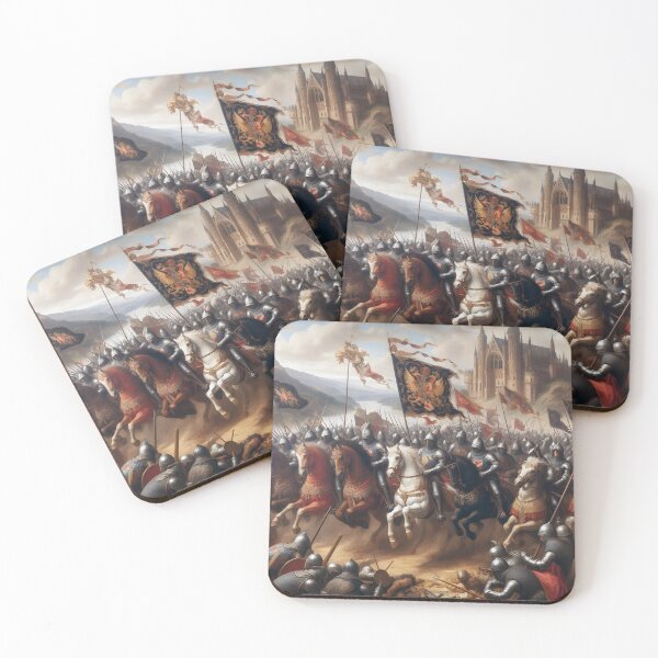 Item preview, Knights on horses riding into battle designed and sold by KnightMonsters.