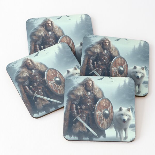 Item preview, Viking and wolf in the snow designed and sold by KnightMonsters.