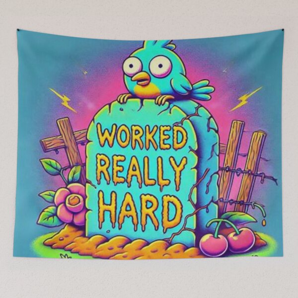 Item preview, Funny Tombstone "Worked Really Hard" designed and sold by Shs-Kenya.