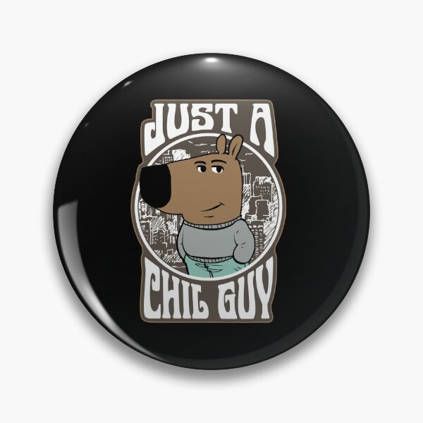 Item preview, Chill guy badge designed and sold by sileaant.
