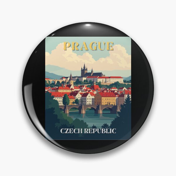 Item preview, Prague in the Czech Republic Retro Art Travel Landscape designed and sold by MaateoDesign.