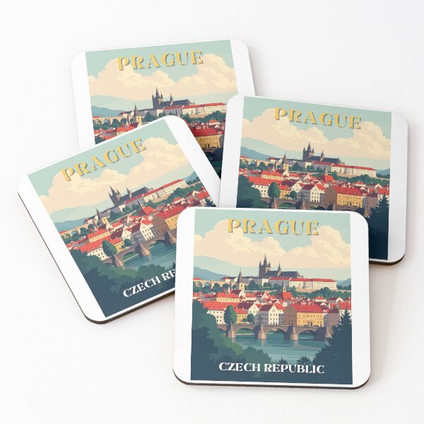 Item preview, Prague in the Czech Republic Retro Art Travel Landscape designed and sold by MaateoDesign.