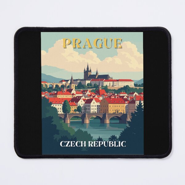 Item preview, Prague in the Czech Republic Retro Art Travel Landscape designed and sold by MaateoDesign.
