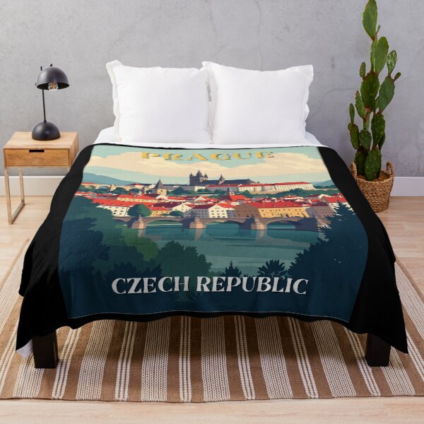 Item preview, Prague in the Czech Republic Retro Art Travel Landscape designed and sold by MaateoDesign.