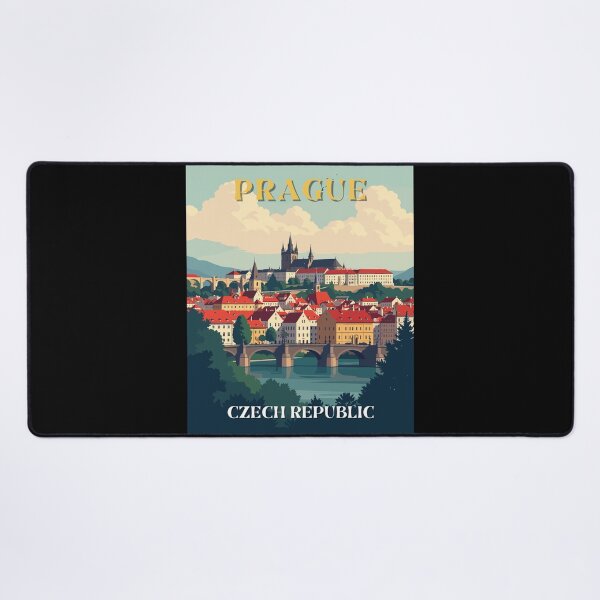 Item preview, Prague in the Czech Republic Retro Art Travel Landscape designed and sold by MaateoDesign.