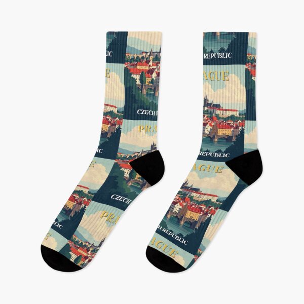 Item preview, Prague in the Czech Republic Retro Art Travel Landscape designed and sold by MaateoDesign.