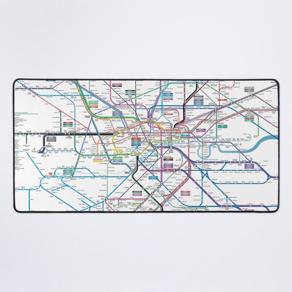 Vista previa del artículo con la obra «Mapa de AllRail de Londres», diseñado y vendido por MrMappy.