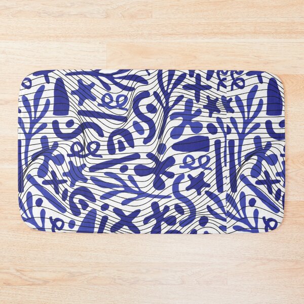 Item preview, Blue sea plants, abstract pattern designed and sold by Abelievingheart.
