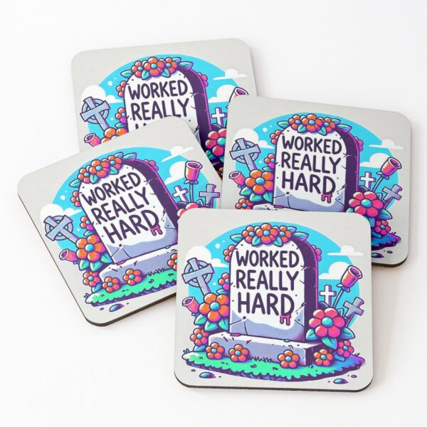 Item preview, Funny Tombstone "WORKED REALLY HARD" designed and sold by Shs-Kenya.