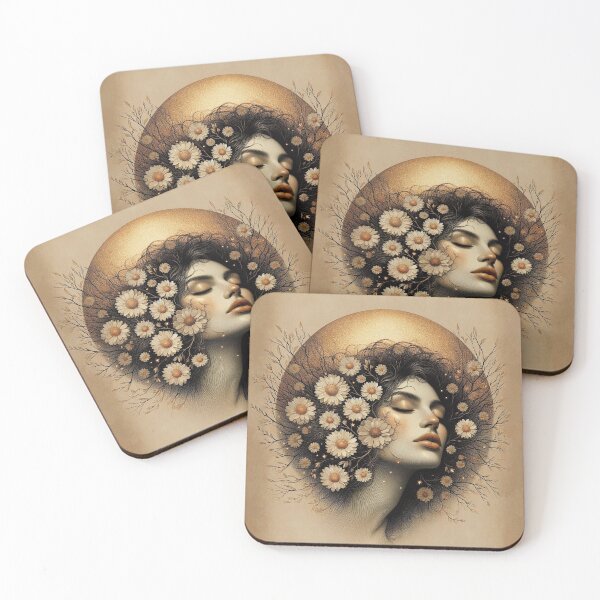 Item preview, Ethereal Moon Goddess with Floral Elements designed and sold by MarinaFila.