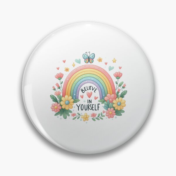 Item preview, BVelieve in Yourself  - rainbow with flowers design positive optimistic  designed and sold by Dominika Farkašová.