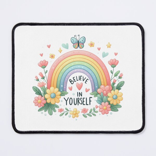 Item preview, BVelieve in Yourself - rainbow with flowers design positive optimistic designed and sold by Dominika Farkašová.