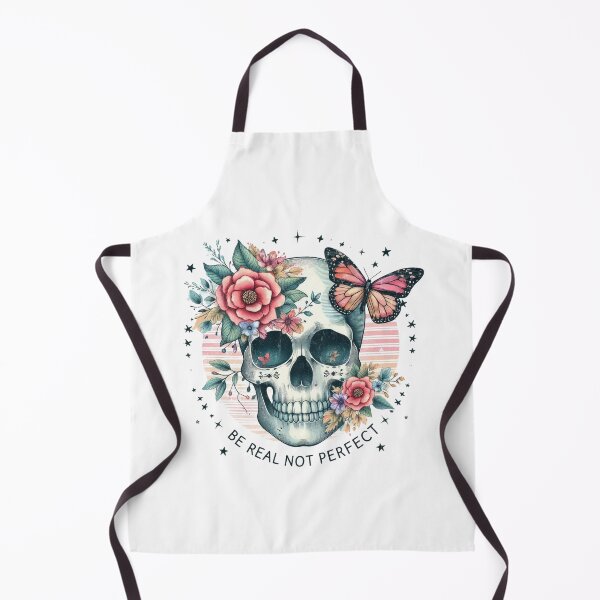 Item preview, Be real not perfect   -skull with flowers design positive optimistic  designed and sold by Dominika Farkašová.