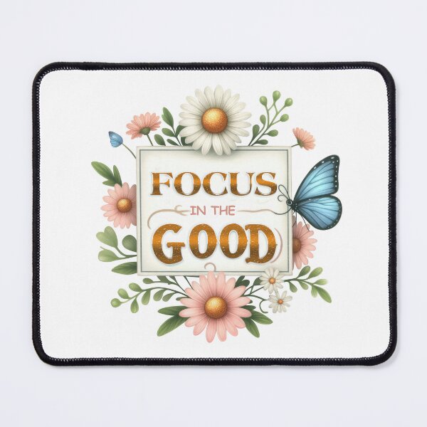 Item preview, Focus in the Good - quote with flowers design positive optimistic designed and sold by Dominika Farkašová.