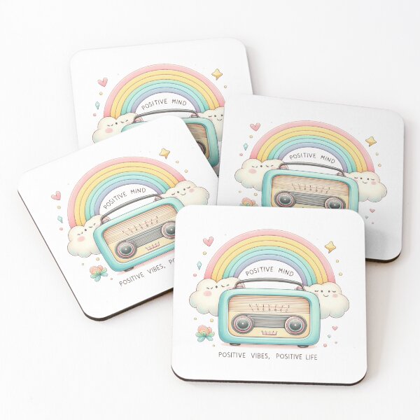 Item preview, Positive mind, positive vibes, positive life  - old record tape with rainbow design positive optimistic  designed and sold by Dominika Farkašová.