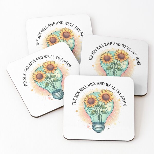 Item preview, The Sun will rise and we´ll try again  - lightbulb with flowers and quote design positive optimistic  designed and sold by Dominika Farkašová.