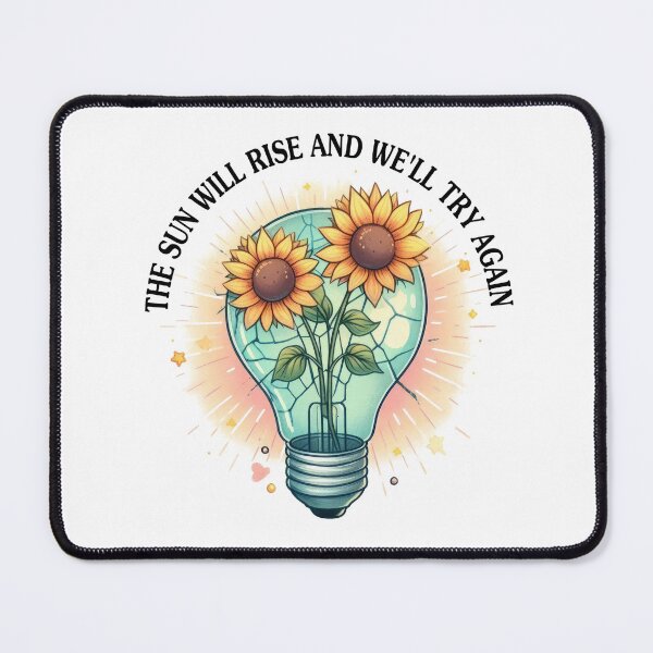 Item preview, The Sun will rise and we´ll try again  - lightbulb with flowers and quote design positive optimistic  designed and sold by Dominika Farkašová.