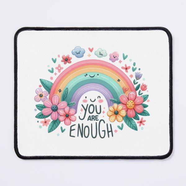 Item preview, You are enough  - rainbow with flowers and quotes design positive optimistic  designed and sold by Dominika Farkašová.