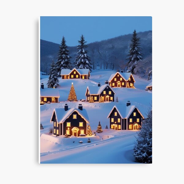 Item preview,  Christmas trees in a snowy forest village  designed and sold by ShopTwentyFour.