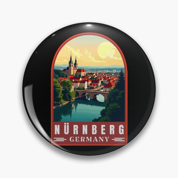 Item preview, Nürnberg in Bavaria Germany Retro Art Travel Landscape designed and sold by MaateoDesign.