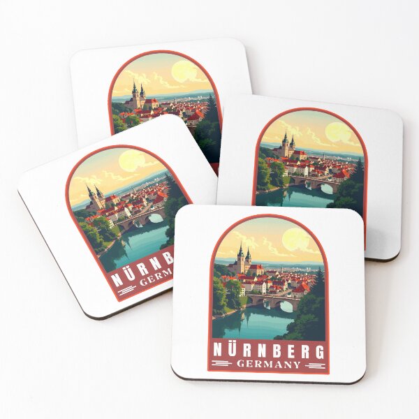 Item preview, Nürnberg in Bavaria Germany Retro Art Travel Landscape designed and sold by MaateoDesign.