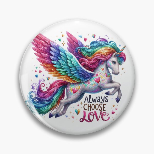 Item preview, Always choose Love  - unicorn - colorful motivational quote design designed and sold by Dominika Farkašová.