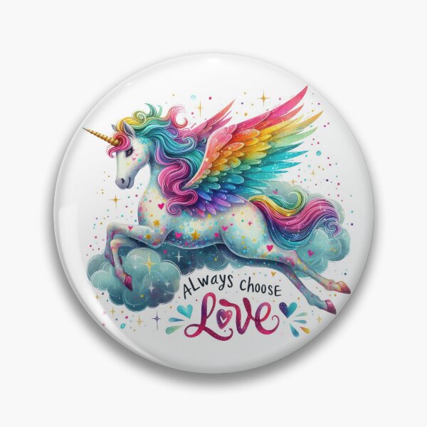 Item preview, Always choose Love  - unicorn - colorful motivational quote design designed and sold by Dominika Farkašová.