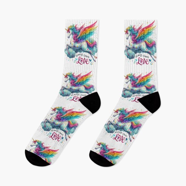 Item preview, Always choose Love  - unicorn - colorful motivational quote design designed and sold by Dominika Farkašová.