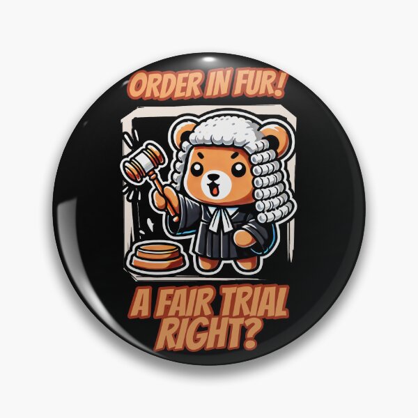 Item preview, Order In Fur! A Fair Trial Right? A Playful Bear Judge Holding A Gavel In Lilac And Orange Accents designed and sold by SplashTastic.