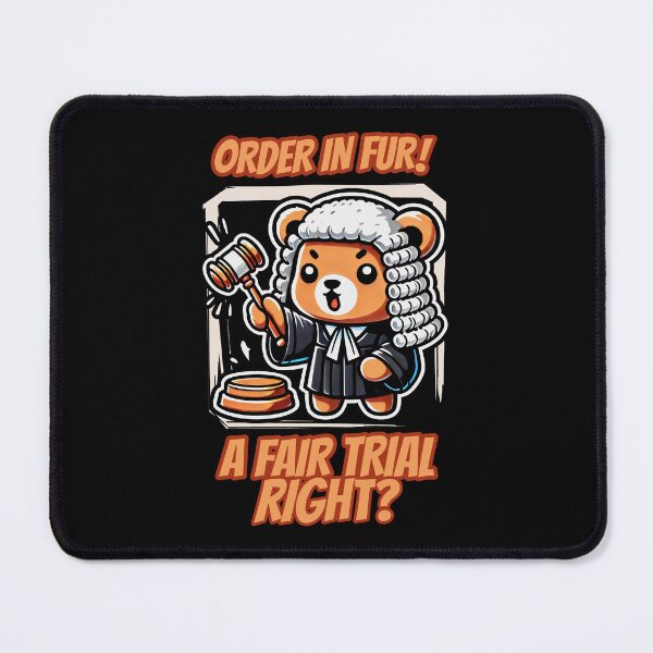 Item preview, Order In Fur! A Fair Trial Right? A Playful Bear Judge Holding A Gavel In Lilac And Orange Accents designed and sold by SplashTastic.