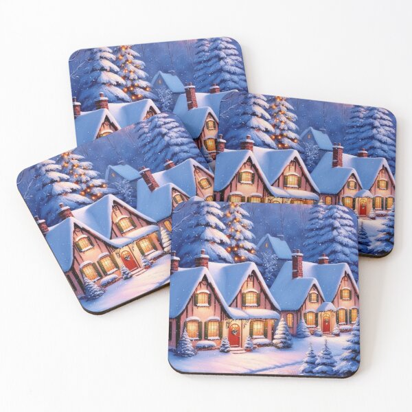 Item preview,  Christmas trees in a snowy forest village  designed and sold by ShopTwentyFour.