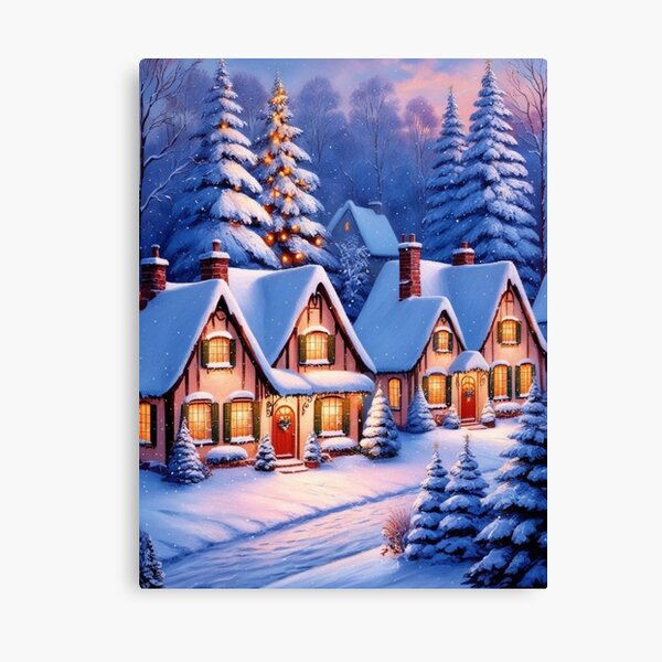 Item preview,  Christmas trees in a snowy forest village  designed and sold by ShopTwentyFour.