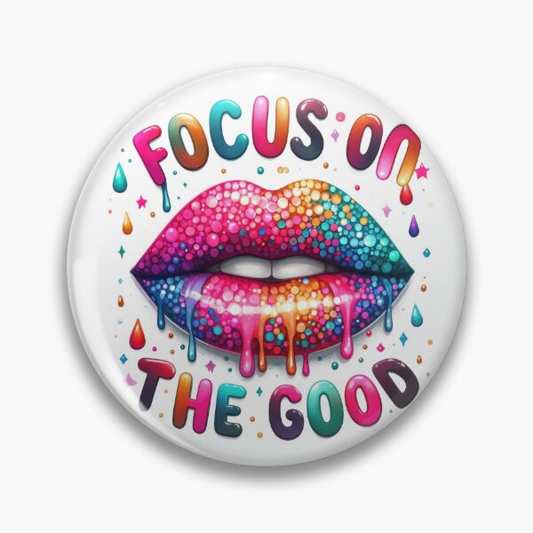 Item preview, Focus on the good  - lips- colorful motivational quote design designed and sold by Dominika Farkašová.