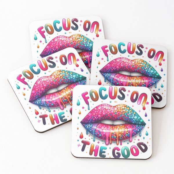Item preview, Focus on the good  - lips- colorful motivational quote design designed and sold by Dominika Farkašová.