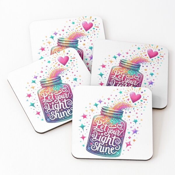 Item preview, Let your light shine  - jar - colorful motivational quote design designed and sold by Dominika Farkašová.