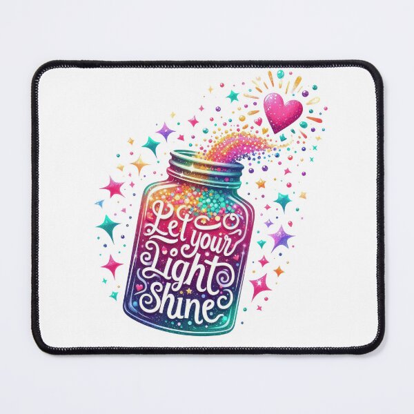 Item preview, Let your light shine - jar - colorful motivational quote design designed and sold by Dominika Farkašová.