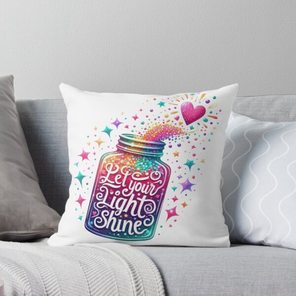Item preview, Let your light shine  - jar - colorful motivational quote design designed and sold by Dominika Farkašová.