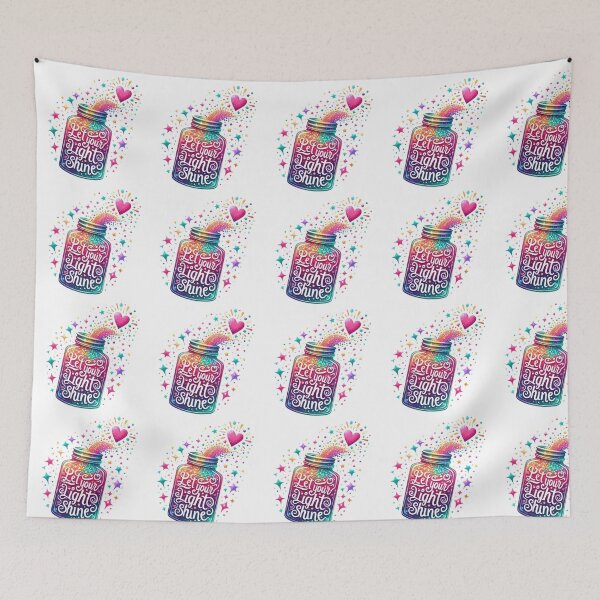 Item preview, Let your light shine  - jar - colorful motivational quote design designed and sold by Dominika Farkašová.